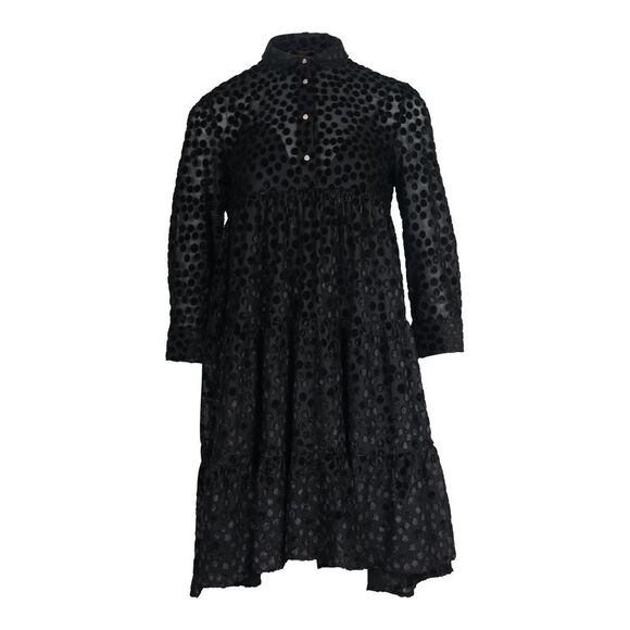 Maje Polka Dot Long Sleeve Dress in Black Polyester Mini Maje Polka Dot Long Sleeve Dress in Black Polyester Mini